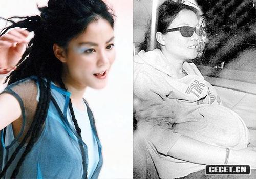 王菲懷孕前后對比