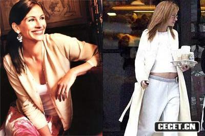 茱莉亞-羅伯茨懷孕前后對比