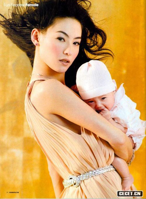 張柏芝孕期顯辣媽本色