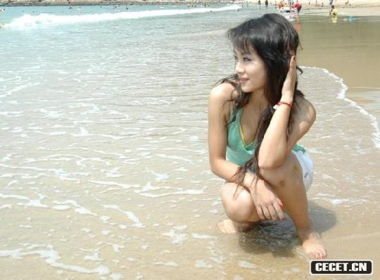 溫州美女蒼南海邊自拍
