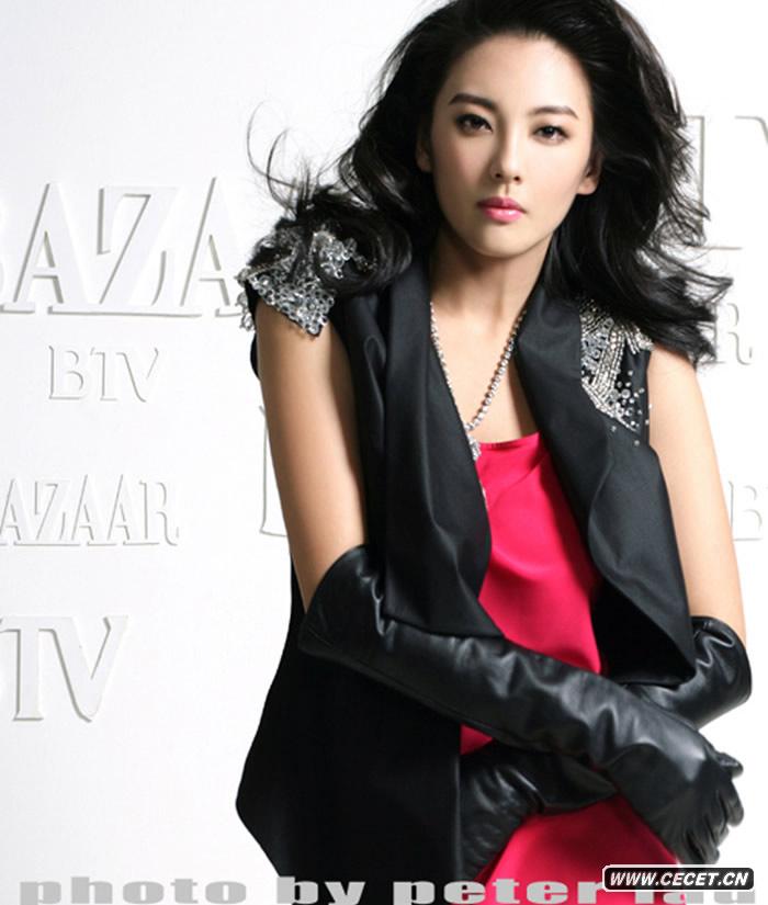 張雨綺bazaar紅裙性感寫(xiě)真