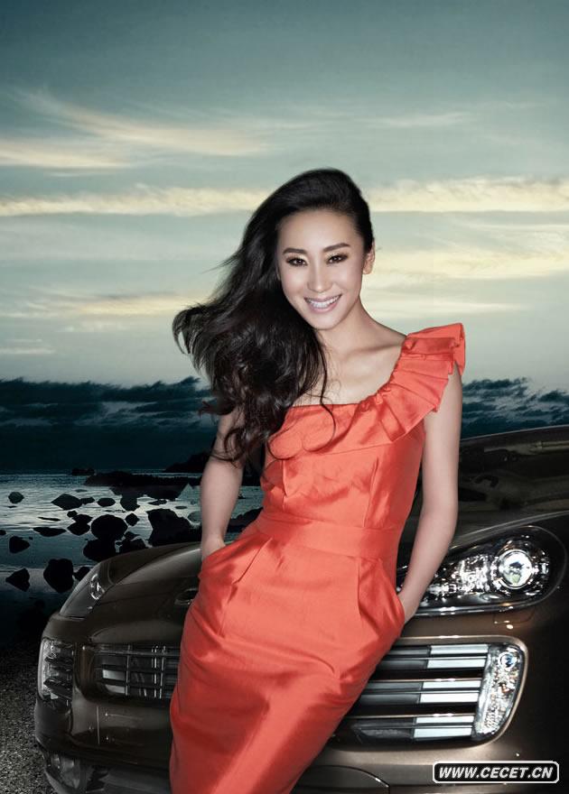 苗圃化身美女車(chē)模