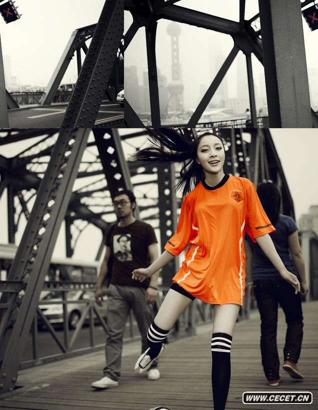 甘婷婷身穿熱辣足球服