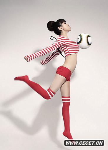 戴雪兒上演性感功夫足球