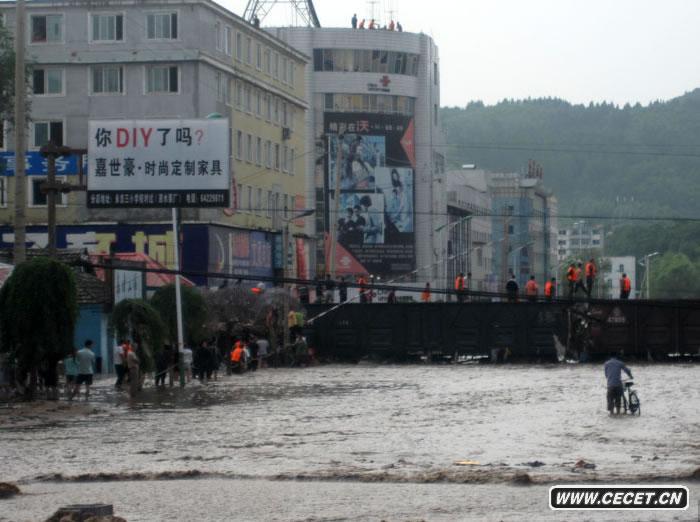 吉林永吉縣城特大洪災全城被淹