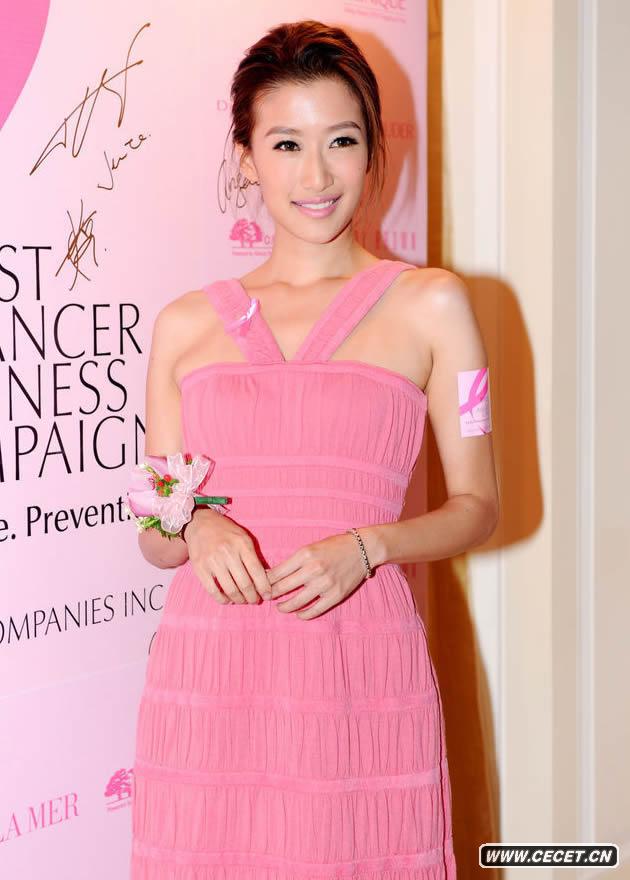 謝婷婷粉裙亮相如女神