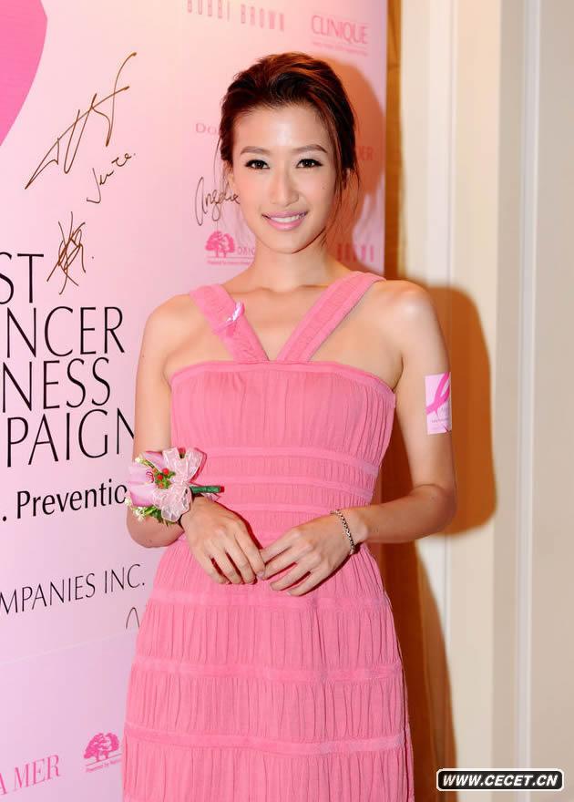 謝婷婷粉裙亮相如女神