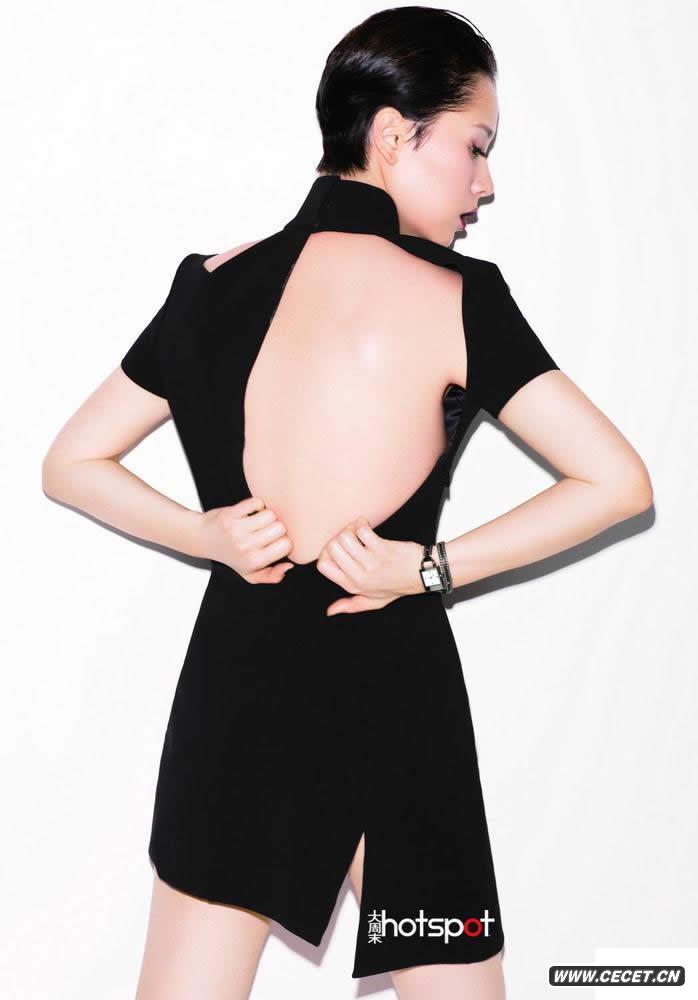 海清秀香肩美背