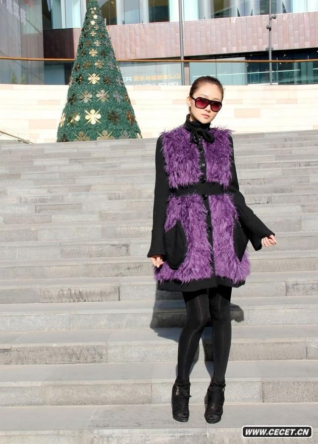 林鵬冬日街拍高挑身材