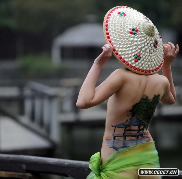 人體彩繪模特驚艷表演