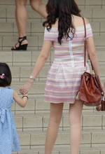 萬(wàn)匯商場(chǎng)街拍的露肩短