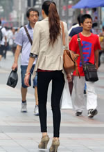 高挑美女小西服緊身長(cháng)