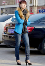 紅星路街拍的高跟牛仔