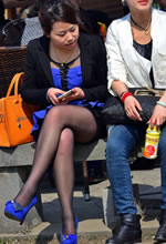 西湖山公園抓拍的黑絲