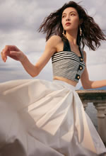 鐘楚曦清爽吊帶上衣搭